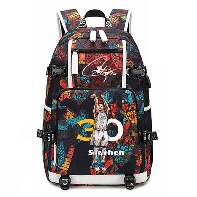 Ansigeren No.30 Basketball Player Multifunctional Backpacks Sports Fan Bookbag Travel Student Backpack (S4)