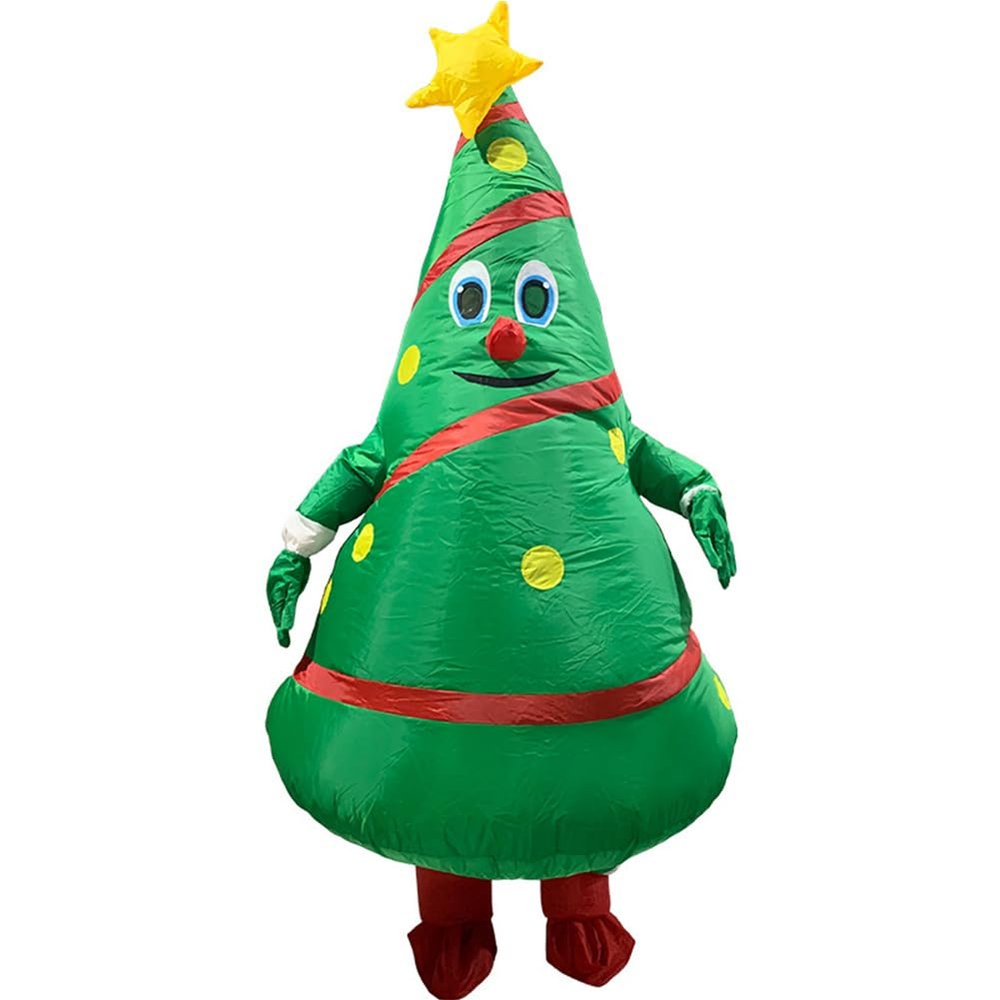 Inflatable Christmas Tree Costume, Inflatable Christmas Santa Claus Suit, Funny Blow Up Christmas Costumes Suit, Inflatable Costume For Adults Blow Up Party Decoration, Garden Christmas Party(Green)