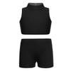 Alvivi Kids Girls Two Piece Snowflake Dancewear Gymnastics Sports Dance Outfit Tank Top with Shorts Set Black 10-12 Years view 2