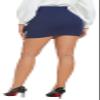 iChosy Women's Stretchy High Waist Bodycon Pencil Mini Skirt 17 inch Navy L view 2