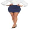 iChosy Women's Stretchy High Waist Bodycon Pencil Mini Skirt 17 inch Navy L view 3