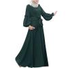 2024 Women Islamic Abaya Robe Ladies Muslim Dresses Loose Long Sleeve Prayer Clothes Solid National Evening Gowns view 1