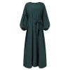 2024 Women Islamic Abaya Robe Ladies Muslim Dresses Loose Long Sleeve Prayer Clothes Solid National Evening Gowns view 2
