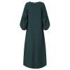 2024 Women Islamic Abaya Robe Ladies Muslim Dresses Loose Long Sleeve Prayer Clothes Solid National Evening Gowns view 3