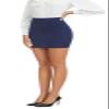 iChosy Women's Stretchy High Waist Bodycon Pencil Mini Skirt 17 inch Navy XL view 4