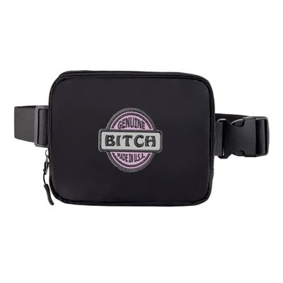 Belt Bag Genuine Made In The USA Fanny Crossbody Bags Embroidered Waist Packs With 3 Pockets (Black)