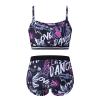 Alvivi Kids Girls Two Piece Snowflake Dancewear Gymnastics Sports Dance Outfit Tank Top with Shorts Set Balck&Rose Red 10-12 Years view 2