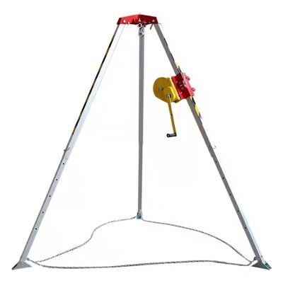 Aluminum Alloy Rescue Tripod Electric Wellhead Support for Limited Space Multi-Function Lifting Emergency Triangle Bracket MINGPING (Color : 1200 lbs+Winch+Belt)