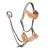 AMAZING HORSE STUFF Genuine Leather 2 Tone Sidepull Bitless Bridle | Wavy Browband & Noseband | Stainless Steel Hardware | Cow Soft Leather Padding | Antique Bridle| (Cob, Natural & Brown)
