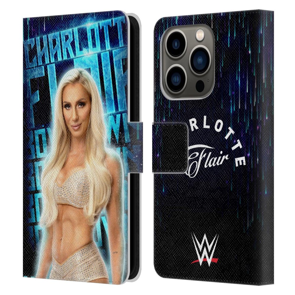 Head Case Designs Officially Licensed WWE The Queen Charlotte Flair Leather Wallet Case Compatible with Apple iPhone 14 Pro