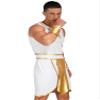 CHICTRY Men Ancient Rome Costume One Shoulder Harness Skirts Mr. Toga Outfits for Halloween Theme Party White B Medium view 2
