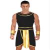 CHICTRY Men Ancient Rome Costume One Shoulder Harness Skirts Mr. Toga Outfits for Halloween Theme Party Black B X-Large view 1