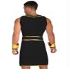 CHICTRY Men Ancient Rome Costume One Shoulder Harness Skirts Mr. Toga Outfits for Halloween Theme Party Black B X-Large view 2