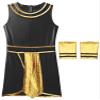 CHICTRY Men Ancient Rome Costume One Shoulder Harness Skirts Mr. Toga Outfits for Halloween Theme Party Black B X-Large view 3