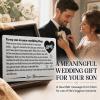 Son Wedding Gift from Mom, Engraved Wallet Card for His Wedding Day view 2
