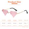 ailov Unique Diamond Rimless Trendy Sunglasses for Men Women UV400 Funky Harry Fashion Glasses (Pink) view 2