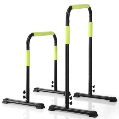 GGZONE Heavy Duty Adjustable Height Strength Training Dip Stands Station, Home Gym Fitness Workout Dip bar Station,Tricep Dips, Pull-Ups, Push-Ups
