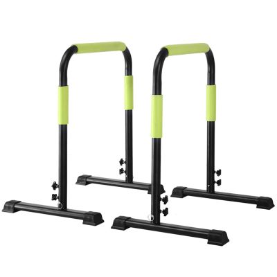 GGZONE Dip Stand Station, Calisthenics Equipment Heavy Duty Max Load 300lbs, Adjustable Height, Workout Dip Bar for Home Gym Strength Training