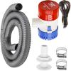 Vkinman Submersible Boat Bilge Water Pump Bilge Pump Plumbing Kit PVC Bilge Pump Hose 12v Boat Bilge Water Pump 2 Hose Clamps Thru Hull Fitting 1-1/8-inch view 3