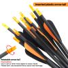 31 Inch Hunting Carbon Arrows for Recurve Bow Spine 500 Targeting Practice Arrows with Removable Stainless Steel Tips for Compound Bow and Recurve BowPack of 6/12  (6 pcs) view 4