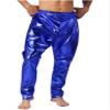 Lejafay Men's Metallic Skinny Harem Pants Leggings Shiny Rave Nightclub Dance Party Tights Trousers Royal Blue Medium view 2