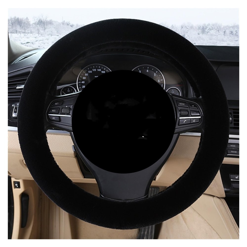 FUERU Car Steering Wheel Cover Set Car Steering Wheel Cover Winter Short Plush Cold Warm Grip Comfortable Car Interiors (Color : 5#)