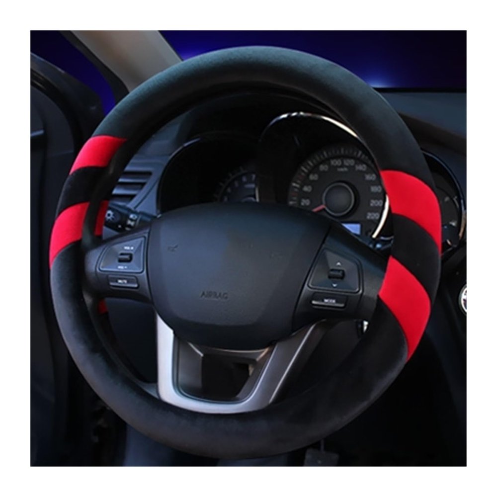 FUERU Car Steering Wheel Cover Set Car Steering Wheel Cover Winter Warm Short Plush Fashion Atmosphere Car Interior Accessories (Color : 1#)