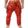 YONGHS Mens Metallic Shiny Pants Trousers Casual Night Jogger Dance Party Athletic Leggings Clubwear Red Medium view 1