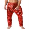 Lejafay Men's Metallic Skinny Harem Pants Leggings Shiny Rave Nightclub Dance Party Tights Trousers Red Medium view 3