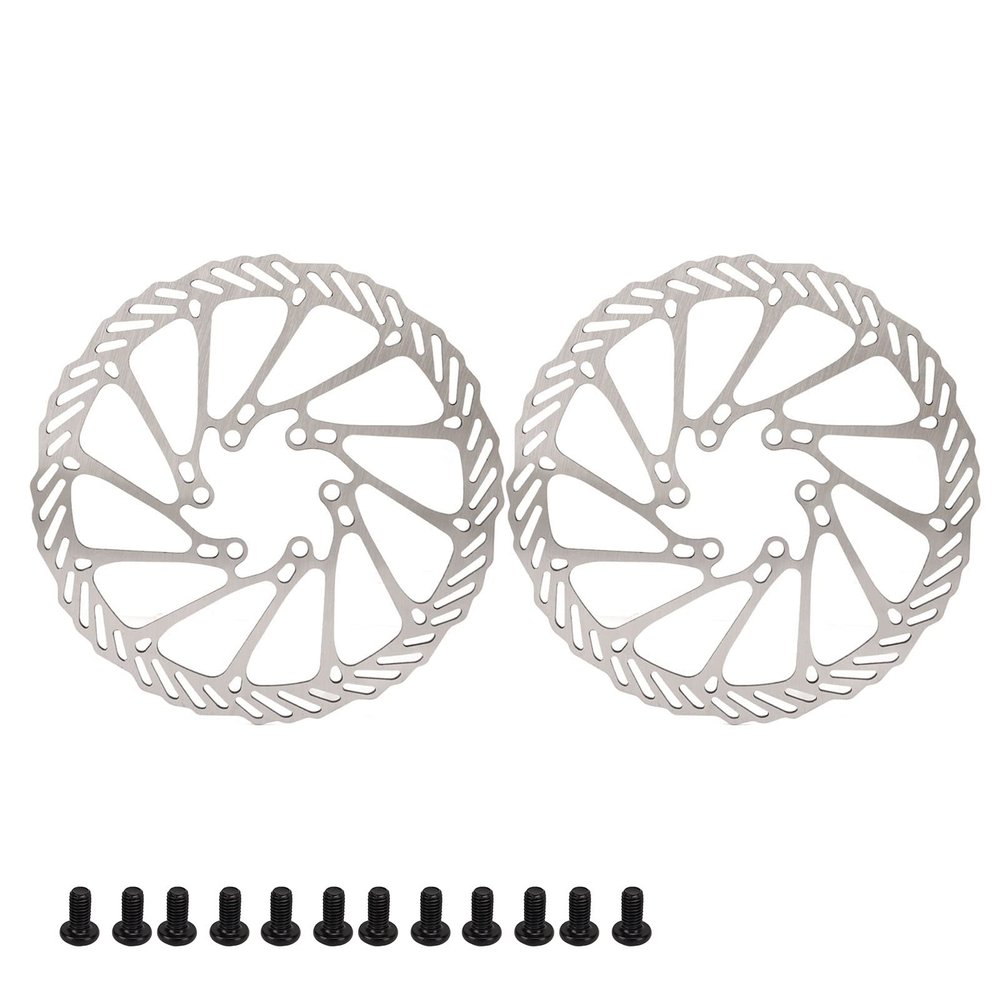 OUKENS 2 Pcs Bike Disc Brake Rotors, Lightweight Fast Heat Dissipation Steel High Hardness Mountain Bike Disc Brakes Fit for Road Bike Mountain Bicycle BMX MTB (180mm)