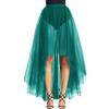 WDPL Women's Maxi High Low A-line Layers Tulle Sheer Evening Skirt (Teal, Large) view 1