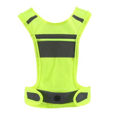 Shaiensaftey LED Safety Reflective Vest, USB Rechargeable Running Reflector Gear with Storage Pocket, Adjustable Vest