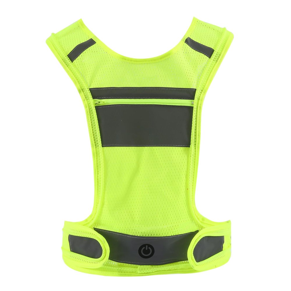 Shaiensaftey LED Safety Reflective Vest, USB Rechargeable Running Reflector Gear with Storage Pocket, Adjustable Vest