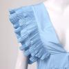 Women's Wrap V Neck Evening Gowns Dress Ruffle Sleeve Tiered Cocktail Dress Solid Color Long Party Dress (Blue, M) view 4