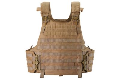 Lancer Tactical Quick Release Lightweight Airsoft Tactical Vest, 1000D Nylon MOLLE w Padded Adjustable Shoulder Straps (Large, Khaki)