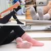 Toes Home Pilates Socks for Women with Grippers, Non Slip Yoga Crew Socks for Barre Hospital Exercise Workout Sticky Athletic Slipper Socks 4 Pairs view 2