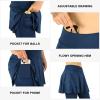ANIVIVO Skirted Leggings for Women with Pockets, Tennis Yoga Pleated Skirt with Full Length Leggings(Navy Blue,S) view 4
