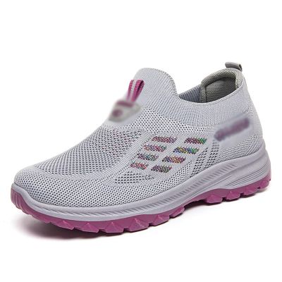 DHAEY Women's Orthopedic Sneakers Breathable with Arch Support Knit Casual ShoesFoot Heel Pain Relief Fashion Sneaker (Color : Gray, Size : 8.5)