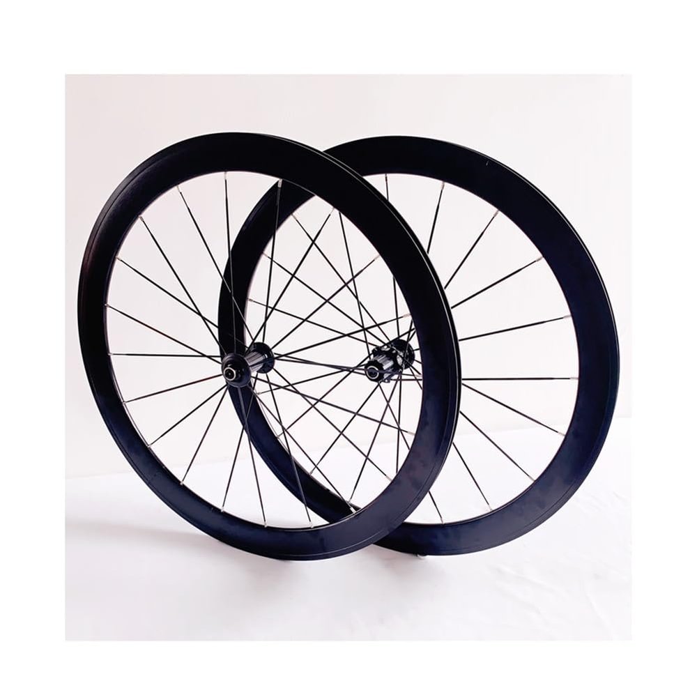 TUJISEK Road Bike Wheelset 700c 50mm Aluminum Alloy Double Wall Rim V/c Brake Quick Release 8/9/10/11speed 20 Holes Road Bike Bicycle Front Rear Wheel (Color : Black)