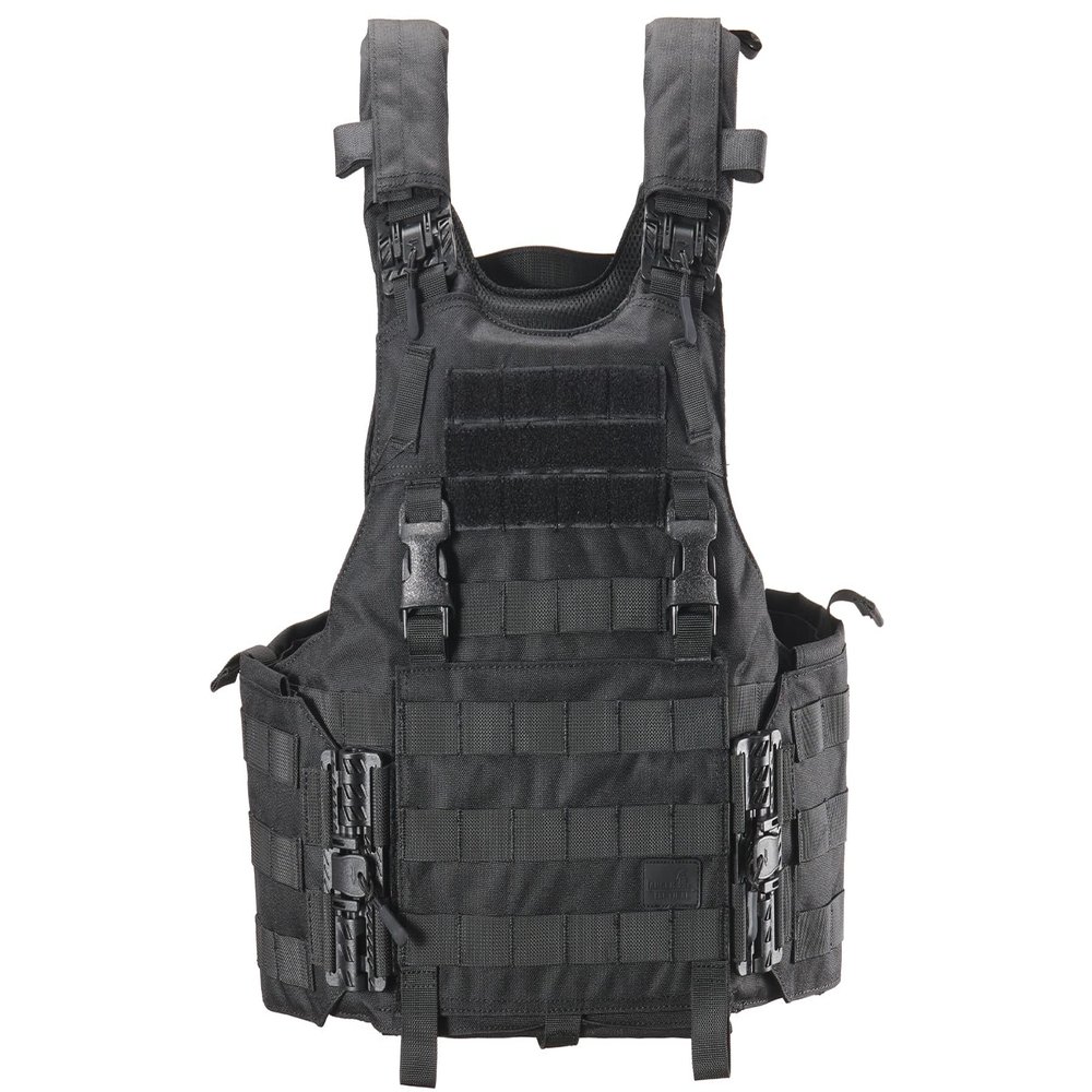Lancer Tactical Quick Release Lightweight Airsoft Tactical Vest, 1000D Nylon MOLLE w Padded Adjustable Shoulder Straps(Medium, Black)