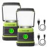 LED Camping Lantern Rechargeable, Consciot Camping Lights, 1000LM, 4 Light Modes, 4400mAh Power Bank, IPX4 Waterproof, Dimmable Tent Lights for Emergency, Power Outages, USB C Cable Included, 2 Pack view 1