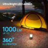 LED Camping Lantern Rechargeable, Consciot Camping Lights, 1000LM, 4 Light Modes, 4400mAh Power Bank, IPX4 Waterproof, Dimmable Tent Lights for Emergency, Power Outages, USB C Cable Included, 2 Pack view 2