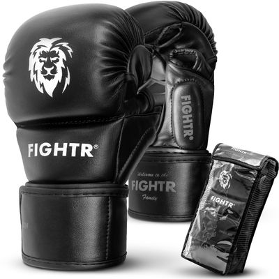FIGHTR MMA Sparring Gloves with Best fit for Maximum Stability | with Extra Thick Padding | for Sparring, MMA, Boxing, Kickboxing & Martial Arts | incl. Carrying Bag
