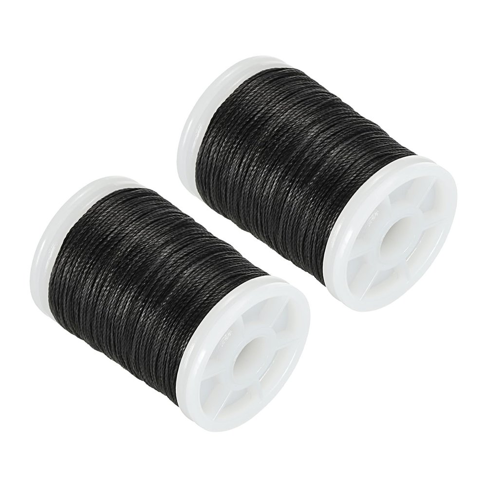 PATIKIL Archery Bow String Serving Thread 120 Yard/110M, 2 Pack 0.03" / 0.8mm Dia Bowstring Thread for Tying Peep Sight Nock Compound Recurve Bow, Black