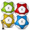 Jenaai 4 Pcs Soccer Ball Bulk with Pump & Bag Deflated Soccer Ball Outside Sport Training for Adult and Teens Football for Game Match Birthday Gift Party(Bright Style,Size 4) view 1
