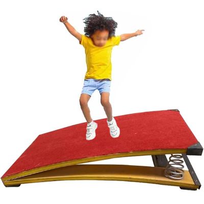 Hardwood Gymnastics Springboard with Crash Protection Mats, Pro Curved Spring Board for Adult, Teen, or Child, Arts Springboard for Sports Club/Martial ( Color : Red , Size : 4 Springs50x80x20cm )