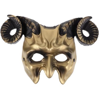 ABOOFAN Golden Horn Mask Halloween Masquerade Party Supply Ox Horn Mask