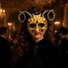 ABOOFAN Golden Horn Mask Halloween Masquerade Party Supply Ox Horn Mask view 2