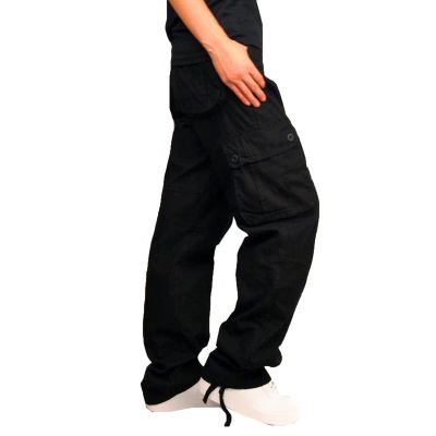 Prime Sale Baggy Cargo Pants for Men 2023 Casual Loose Multi Pockets Camouflage Trouser Lounge Buckle Zipper Camo Sweatpants Pants for Men Black 2X