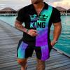 Xingfenly Summer Short Sleeved Shirt Beach Shorts Sets Tracksuit Men' Oversized Printed Outfit Casual Sports Suit s16 S view 2